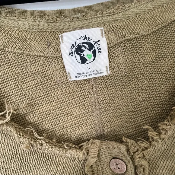 FP We The Free | Olive Button Crop Cardigan | Size Small - Picture 6 of 13